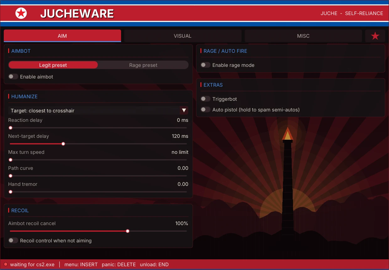The Aim tab